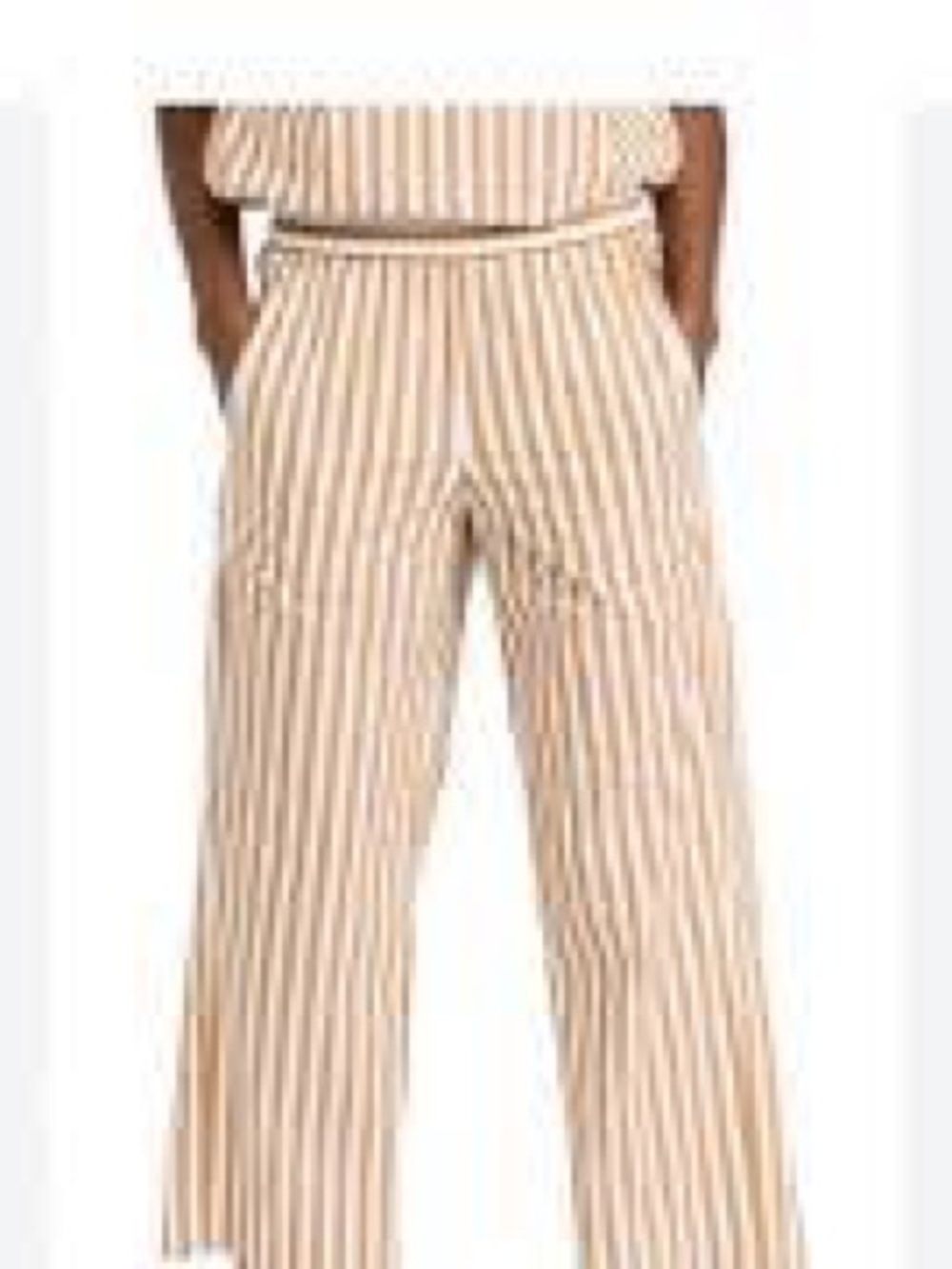 AYR The Beach Club Striped Pants Womens Small Yellow Excellent Pull On Wide Leg